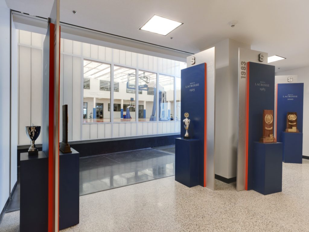 Carmelo Anthony Basketball Practice Facility Hallway with Court View